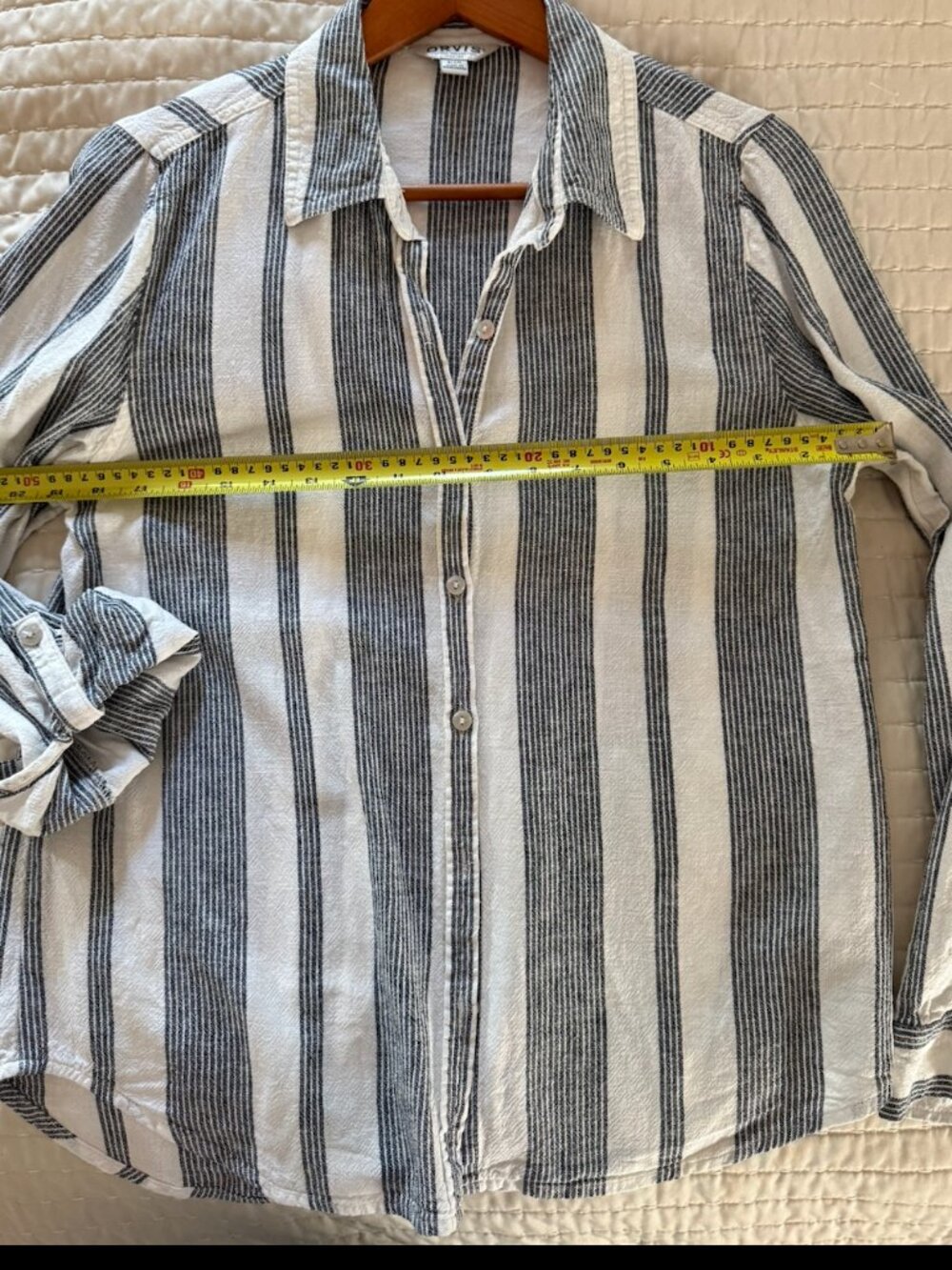 Orvis Linen Rayon Long Sleeve Striped Women's shirt size S